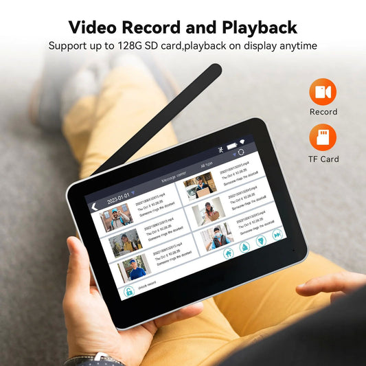 CRONY TL-AH708-B3 تويا سمارت هاتف باب فيديو لاسلكي نظام الاتصال الداخلي بالفيديو اللاسلكي جرس باب لاسلكي مع شاشة لمس 7 بوصة كاميرا جرس باب بدقة 1080 بكسل