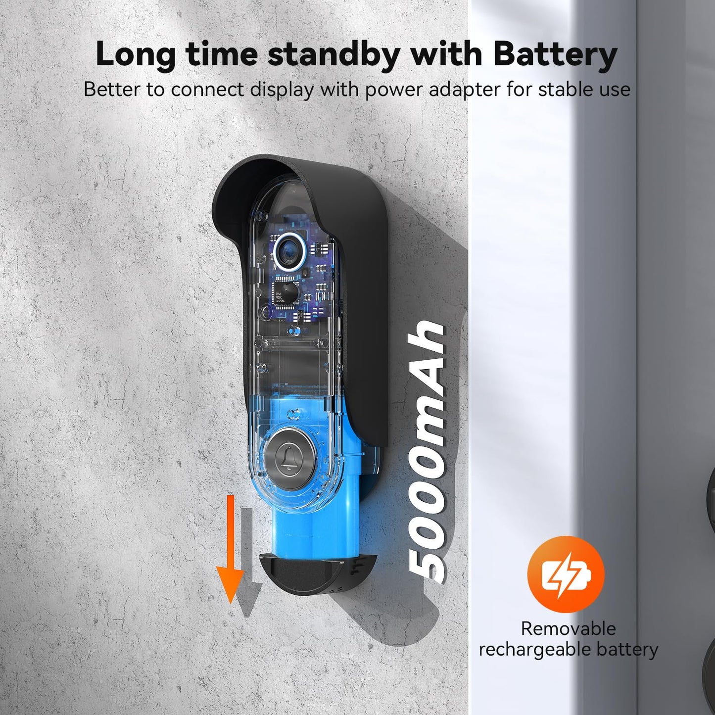 CRONY TL-AH708-B3 تويا سمارت هاتف باب فيديو لاسلكي نظام الاتصال الداخلي بالفيديو اللاسلكي جرس باب لاسلكي مع شاشة لمس 7 بوصة كاميرا جرس باب بدقة 1080 بكسل