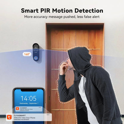 CRONY TL-AH708-B3 تويا سمارت هاتف باب فيديو لاسلكي نظام الاتصال الداخلي بالفيديو اللاسلكي جرس باب لاسلكي مع شاشة لمس 7 بوصة كاميرا جرس باب بدقة 1080 بكسل