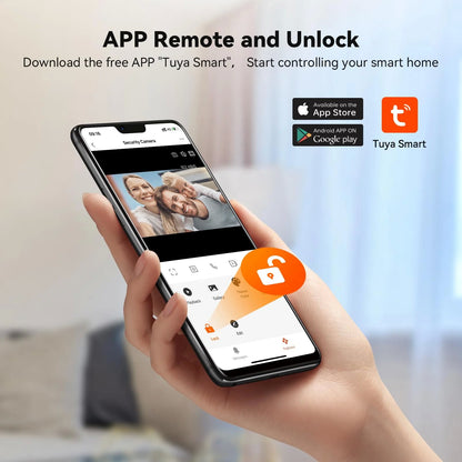 CRONY TL-AH708-B3 تويا سمارت هاتف باب فيديو لاسلكي نظام الاتصال الداخلي بالفيديو اللاسلكي جرس باب لاسلكي مع شاشة لمس 7 بوصة كاميرا جرس باب بدقة 1080 بكسل