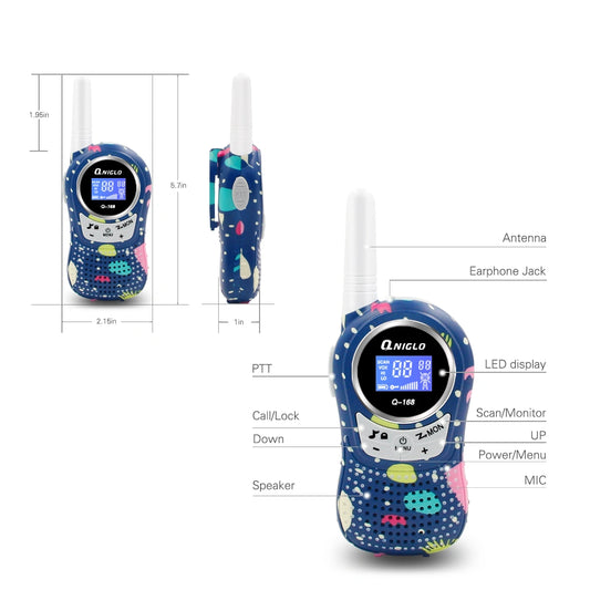 Crony The Q168 Plus Walkie Talkie is a compact and reliable communication device designed for clear and stable performance in daily use. Operating on UHF 400–470MHz, it provides a communication range of 1–3 KM,