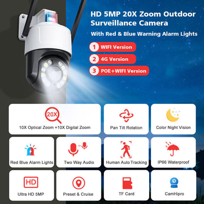 آلات كرة CRONY 4G 10X كاميرا آلات كرة واي فاي كاميرا تكبير بصري HD 1080P 5MP كاميرا مراقبة PTZ IP