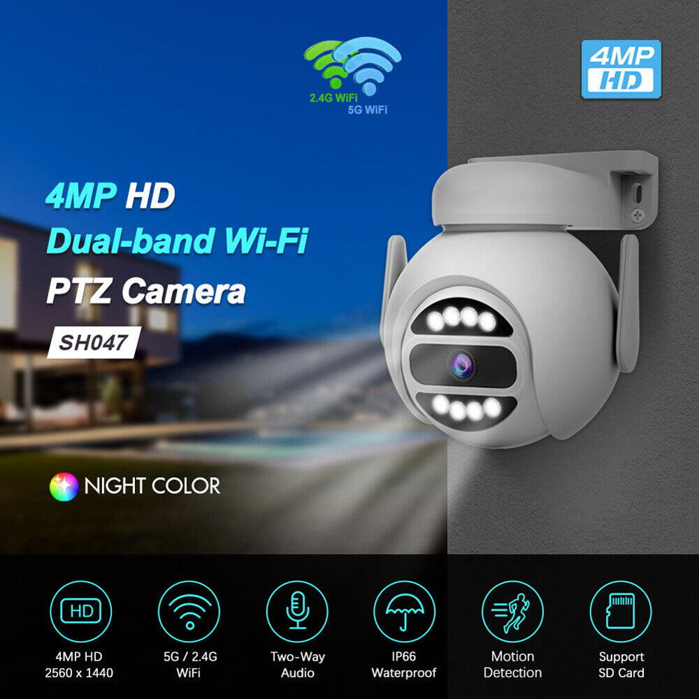 CRONY SH047 كاميرا واي فاي لاسلكية للأمن من Srihome بدقة 4 ميجابكسل، رؤية ليلية ملونة كاملة، صوت ثنائي الاتجاه، كشف حركة 4 ميجابكسل