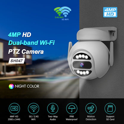 CRONY SH047 كاميرا واي فاي لاسلكية للأمن من Srihome بدقة 4 ميجابكسل، رؤية ليلية ملونة كاملة، صوت ثنائي الاتجاه، كشف حركة 4 ميجابكسل