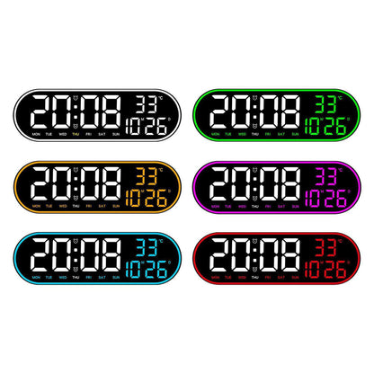 ساعة حائط رقمية CRONY 8021 ساعة منبه ساعة حائط مثبتة على الحائط قابلة للتعديل درجة الحرارة ساعة رقمية تحكم عن بعد للمنزل