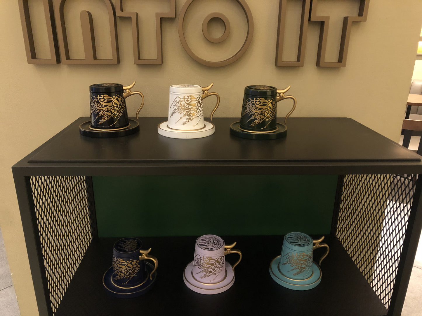 بخور كوب شاي كبير بخور دخون مبخرة محمولة - أسود