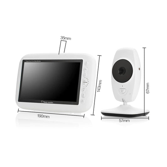 7inch TFT LCD Baby Monitor Infrared Night Vision IR LED Temperature Detection Two Way Talk Baby Camera - Edragonmall.com