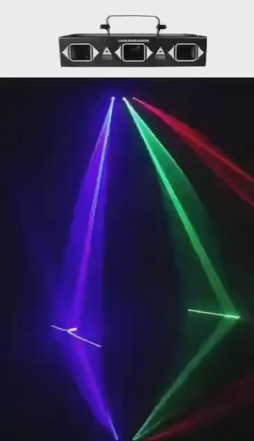 ضوء ليزر مربع CRONY بثلاث فتحات أحمر وأخضر وأزرق نمط شعاع مروحة ملون أضواء LED ليزر RGB إضاءة مسرح ديسكو للحفلات -2