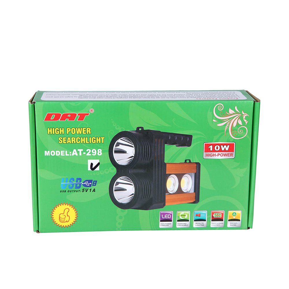 AT-298 solar power system Torcia Lampada A Led Ricaricabile Emergenza 10w 200 Metri Usb Luce Gialla Bianca - Edragonmall.com