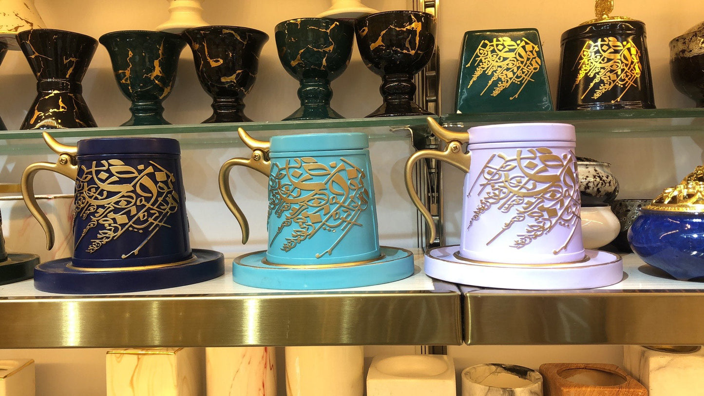 Bakhoor Big teacup Bukhoor Dukhoon Portable Incense Burner-white - Edragonmall.com