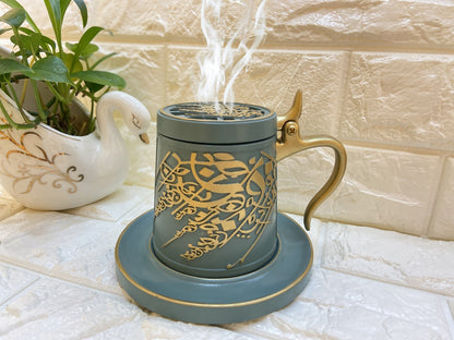 Bakhoor Big teacup Bukhoor Dukhoon Portable Incense Burner-white - Edragonmall.com