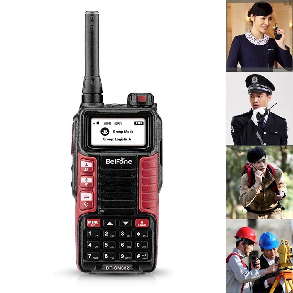 بلفون BF-CM632 نظام الاتصالات المتنقلة العالمي راديو ثنائي الاتجاه جهاز إرسال واستقبال GSM GPS 1000 كم-أحمر