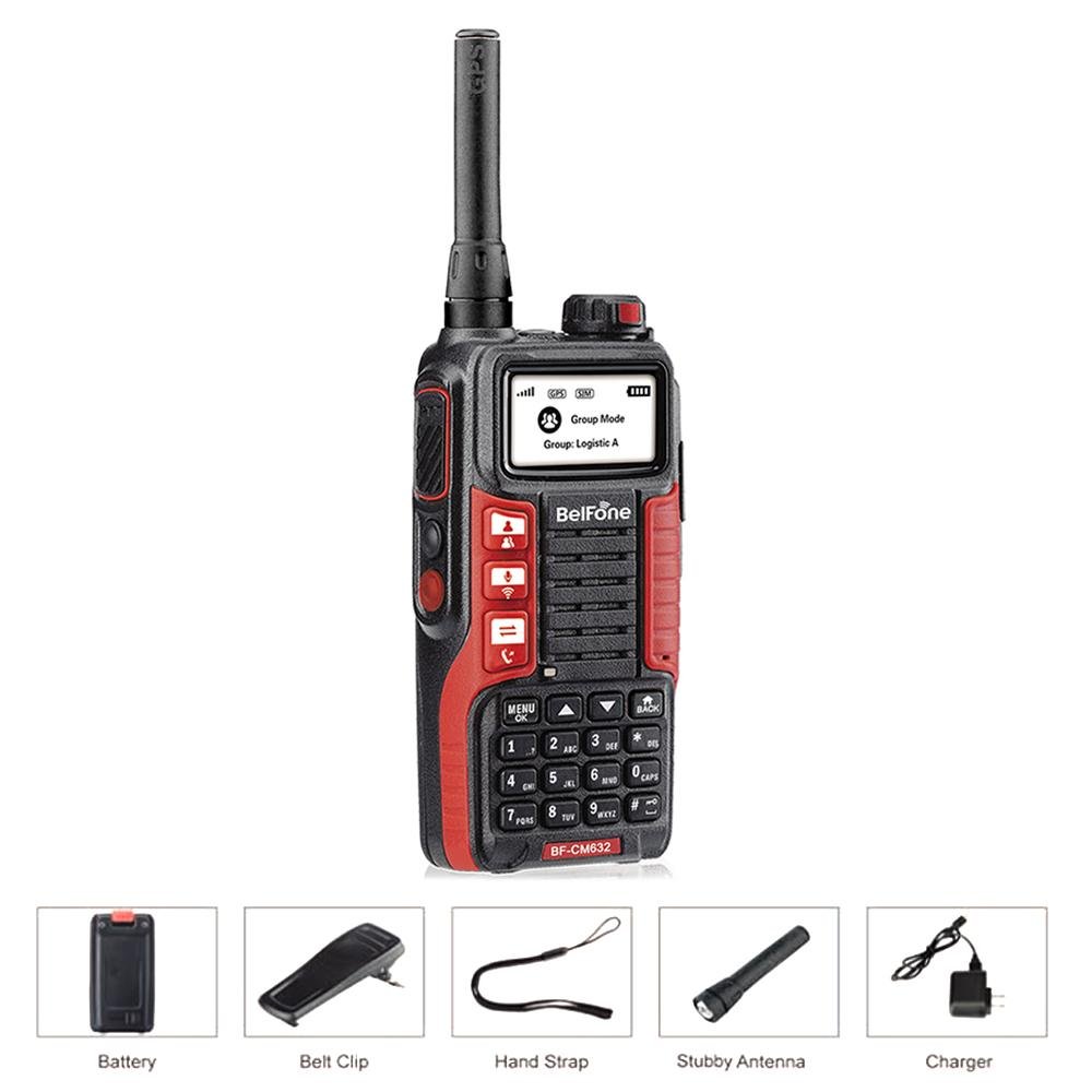بلفون BF-CM632 نظام الاتصالات المتنقلة العالمي راديو ثنائي الاتجاه جهاز إرسال واستقبال GSM GPS 1000 كم-أحمر