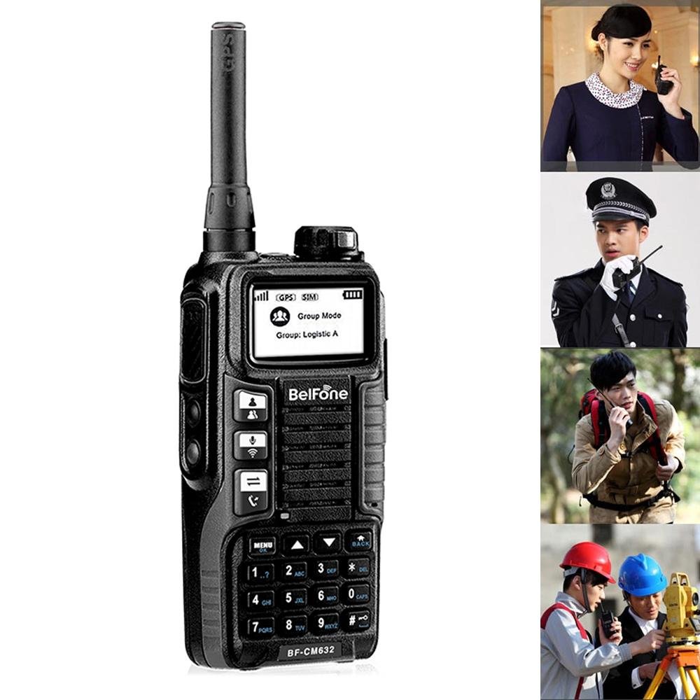 بلفون BF-CM632 جهاز اتصال لاسلكي بشبكة عامة جهاز راديو ثنائي الاتجاه جهاز إرسال واستقبال GSM نظام تحديد المواقع 1000 كم - أسود