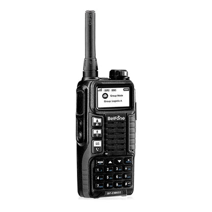 بلفون BF-CM632 جهاز اتصال لاسلكي بشبكة عامة جهاز راديو ثنائي الاتجاه جهاز إرسال واستقبال GSM نظام تحديد المواقع 1000 كم - أسود