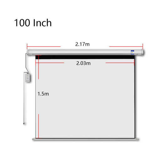 Crony 100 Inch 4:3 Projection Screen Home Automatic Lifting HD Projection Screen Wall Hanging Screen Electric Remote Control Projection Screen - Edragonmall.com