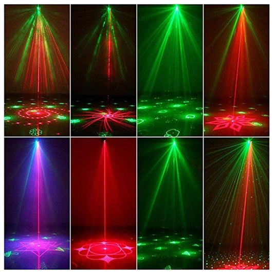 CRONY 12 patterned double holes Laser stage light Quality remote control mini stage light ,RGB laser stage light for party - Edragonmall.com