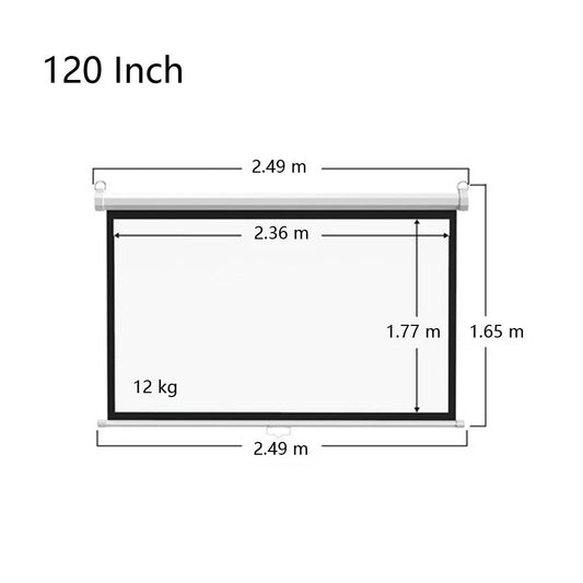 Crony 120 Inch 4:3 Anti-Light Projection Screen Widescreen Projector Manual Pull Down Projection Screen - Edragonmall.com