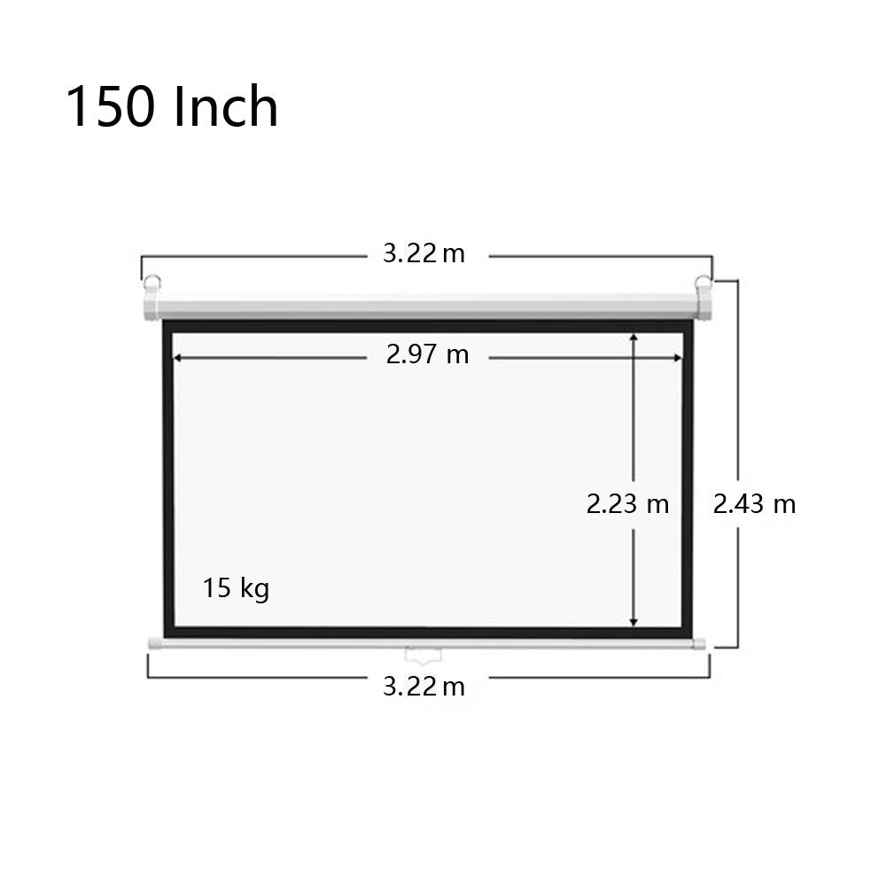 CRONY 150 Inch 4:3 Anti-Light Projection Screen Widescreen Projector Manual Pull Down Projection Screen - Edragonmall.com