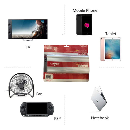 CRONY 1500W(12V) inverter Car electrical transformer 12 to 220 - Edragonmall.com