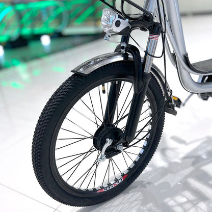 CRONY 22 Inch Ilan Princess Electric Car 350w 48v mid drive city electric bike removable lithium battery bicycle - Edragonmall.com