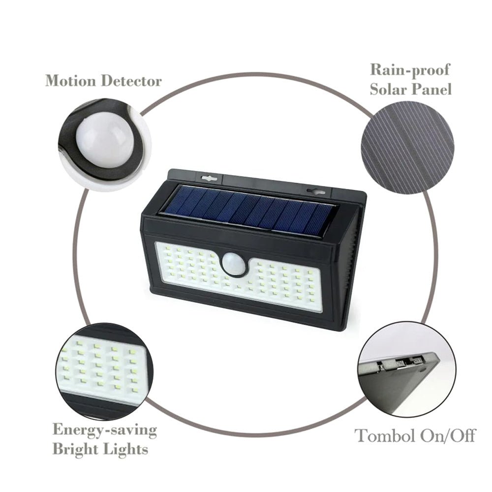 CRONY 2638A SH-52ALED Solar Powered LED Wall Light Solar Powered Solar Cell COB Wall Lamp - Edragonmall.com