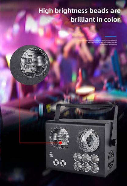 CRONY 4-in-1 dyed water pattern effect lamp Laser dj strobe lightStage Light Disco DJ Party Lights KTV Projector Colorfu Effect Light - Edragonmall.com