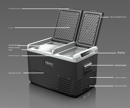 CRONY 45L GL45 Double door double temperature system Car Refrigerator without battery - Edragonmall.com