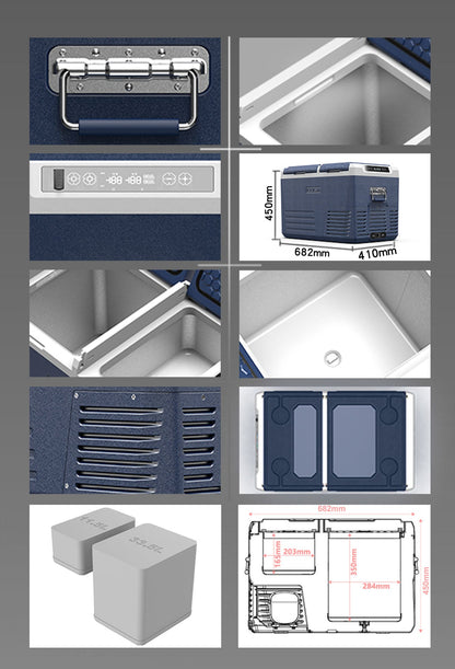 CRONY 45L GL45 Double door double temperature system Car Refrigerator without battery - Edragonmall.com