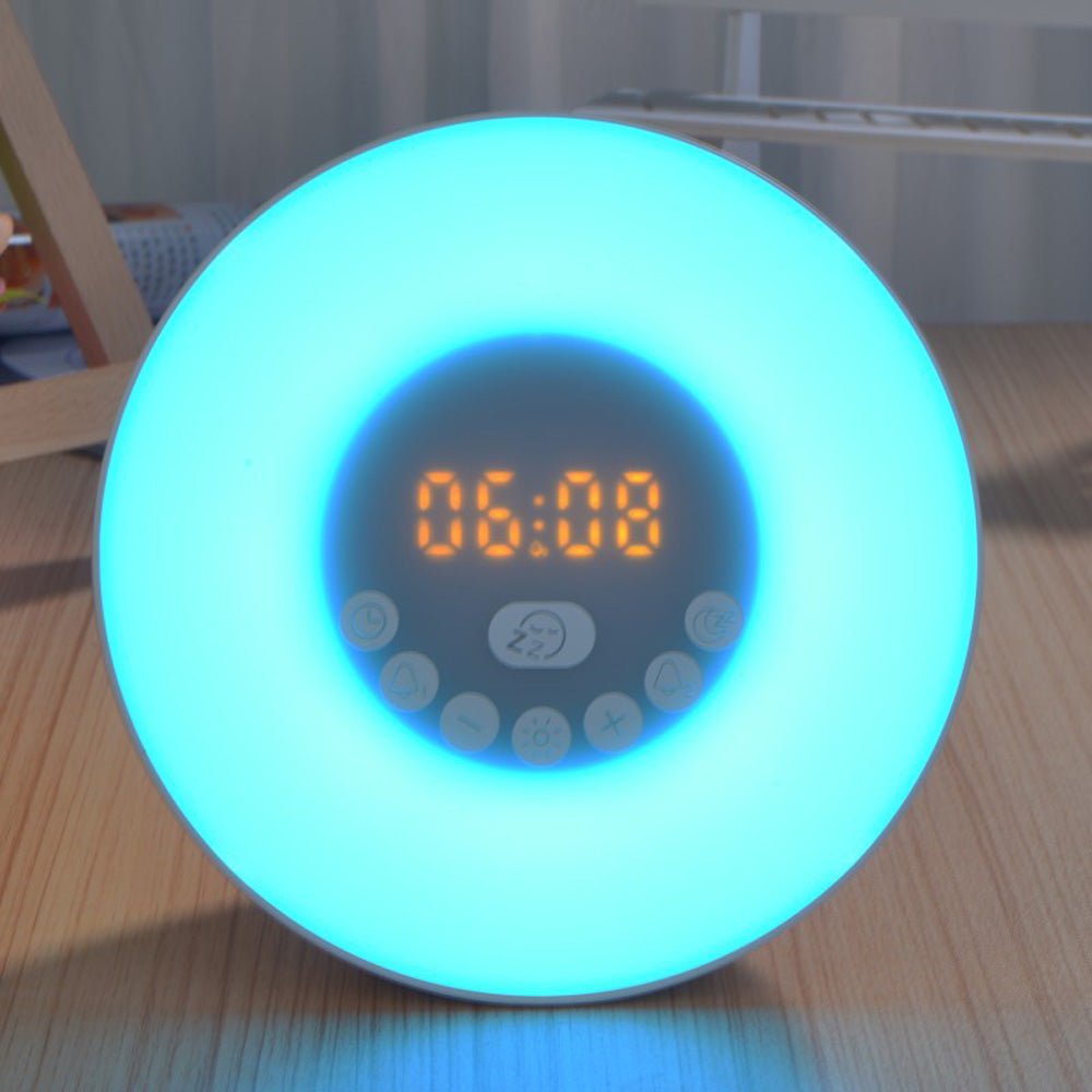 CRONY 6638G Digital Alarm Nightlight Clock LED 6 Color BT Music Clock - Edragonmall.com