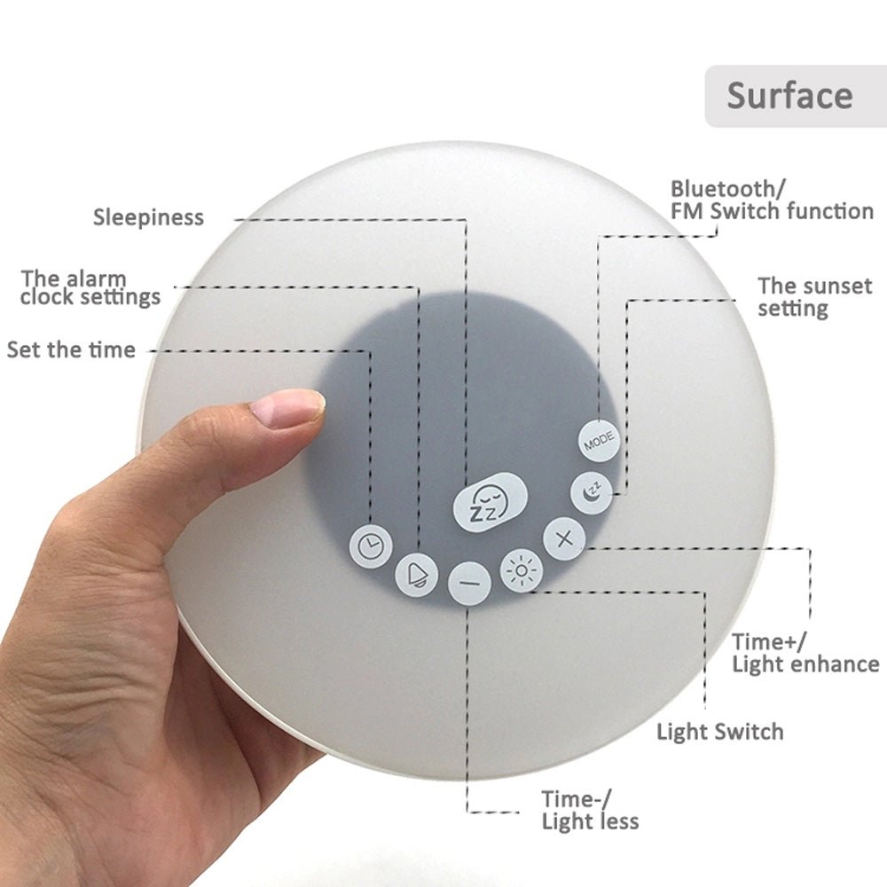 CRONY 6638G Digital Alarm Nightlight Clock LED 6 Color BT Music Clock - Edragonmall.com