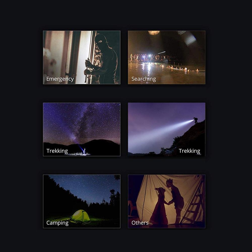 CRONY 6LED glare flashlight 22000 lumen 5000M rechargeable LED searchlight - Edragonmall.com