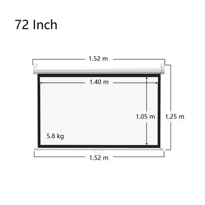 CRONY 72 Inch 4:3 Anti-Light Projection Screen Widescreen Projector Manual Pull Down Projection Screen - Edragonmall.com