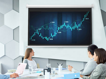 CRONY 72 Inch 4:3 Anti-Light Projection Screen Widescreen Projector Manual Pull Down Projection Screen - Edragonmall.com