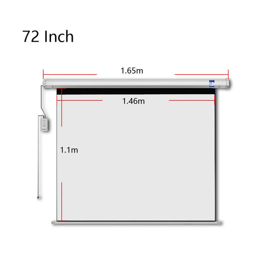 CRONY 72 Inch 4:3 Projection Screen Home Automatic Lifting HD Projection Screen Wall Hanging Screen Electric Remote Control Projection Screen - Edragonmall.com