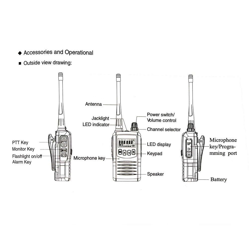 CRONY 7W CY-A6 two way radio 1 PCS Walkie Talkies 5-15km - Edragonmall.com
