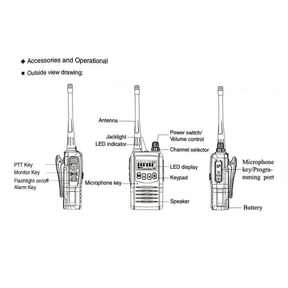 CRONY 7W CY-A6 two way radio 1 PCS Walkie Talkies 5-15km - Edragonmall.com