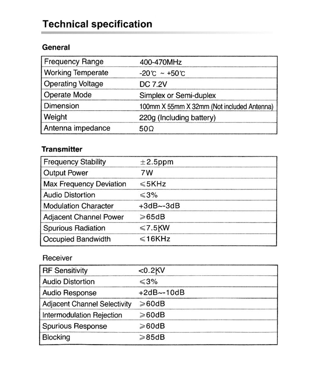 Crony 7W MT-777 UHF Long Range Walkie Talkie Rechargeable Protable Radio Wireless Radio 5-15km - Edragonmall.com