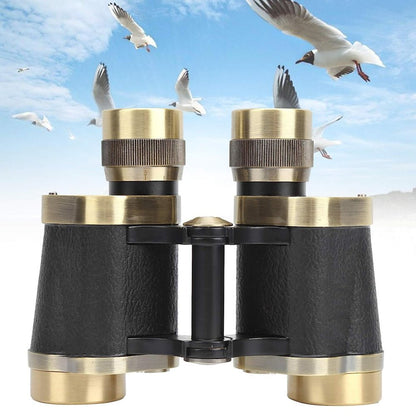 CRONY 8*30 Copper leather style Binocular 8x30 Binocular Telescope Distance Measurement View Target Bird Watching Equipment - Edragonmall.com