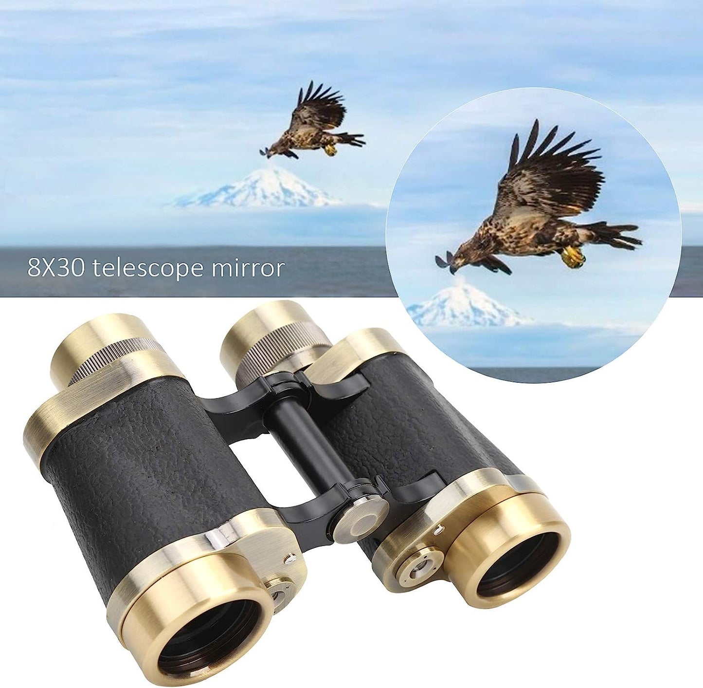 CRONY 8*30 Copper leather style Binocular 8x30 Binocular Telescope Distance Measurement View Target Bird Watching Equipment - Edragonmall.com