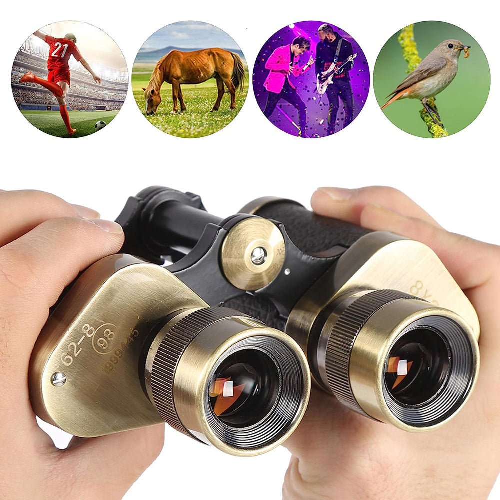 CRONY 8*30 Copper leather style Binocular 8x30 Binocular Telescope Distance Measurement View Target Bird Watching Equipment - Edragonmall.com