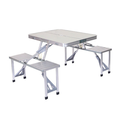 Crony Aluminum Picnic Table Lightweight Fold-Up Picnic Table - Edragonmall.com
