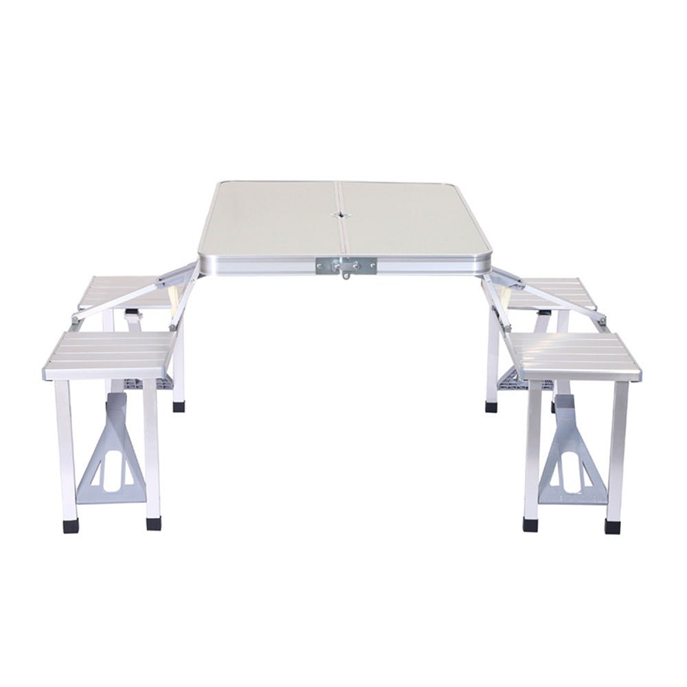 Crony Aluminum Picnic Table Lightweight Fold-Up Picnic Table - Edragonmall.com