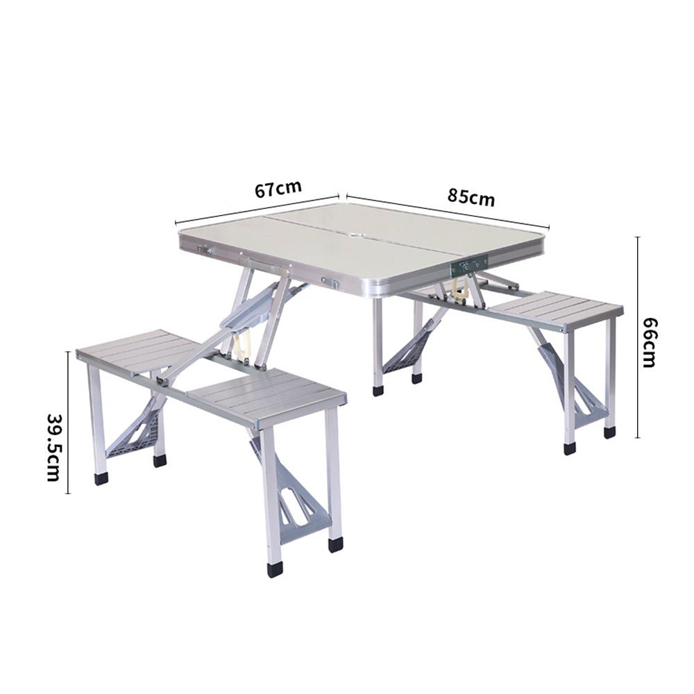 Crony Aluminum Picnic Table Lightweight Fold-Up Picnic Table - Edragonmall.com