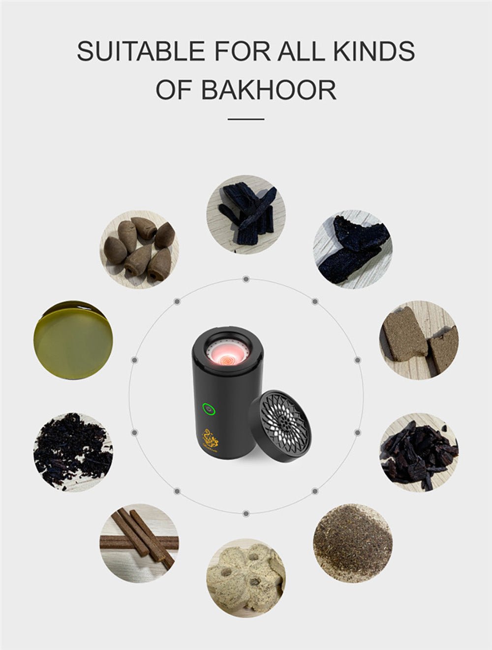 Crony B50 Car Bukhoor USB Type-C Power Bakhoor Rechargeable | Crimson - Edragonmall.com