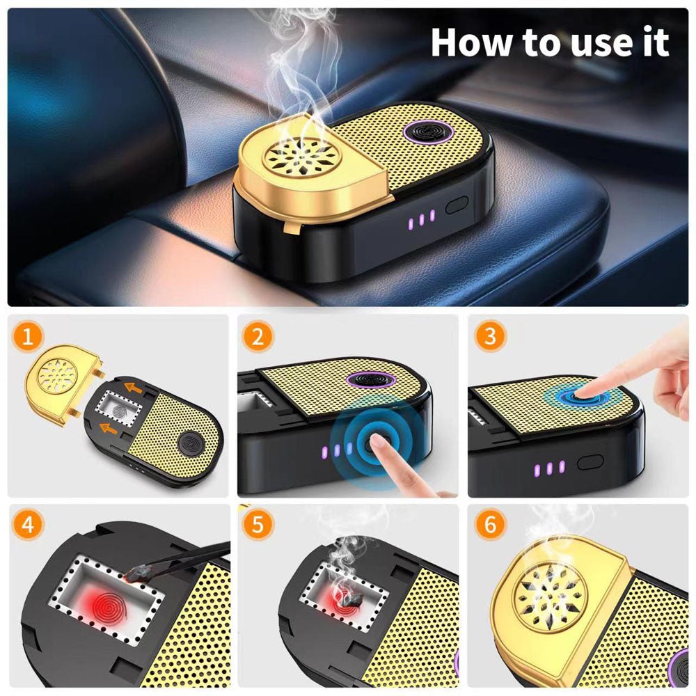 CRONY BK-28 Bukhoor Mini Car Incense Bakhoor Burner Rechargeable - Edragonmall.com
