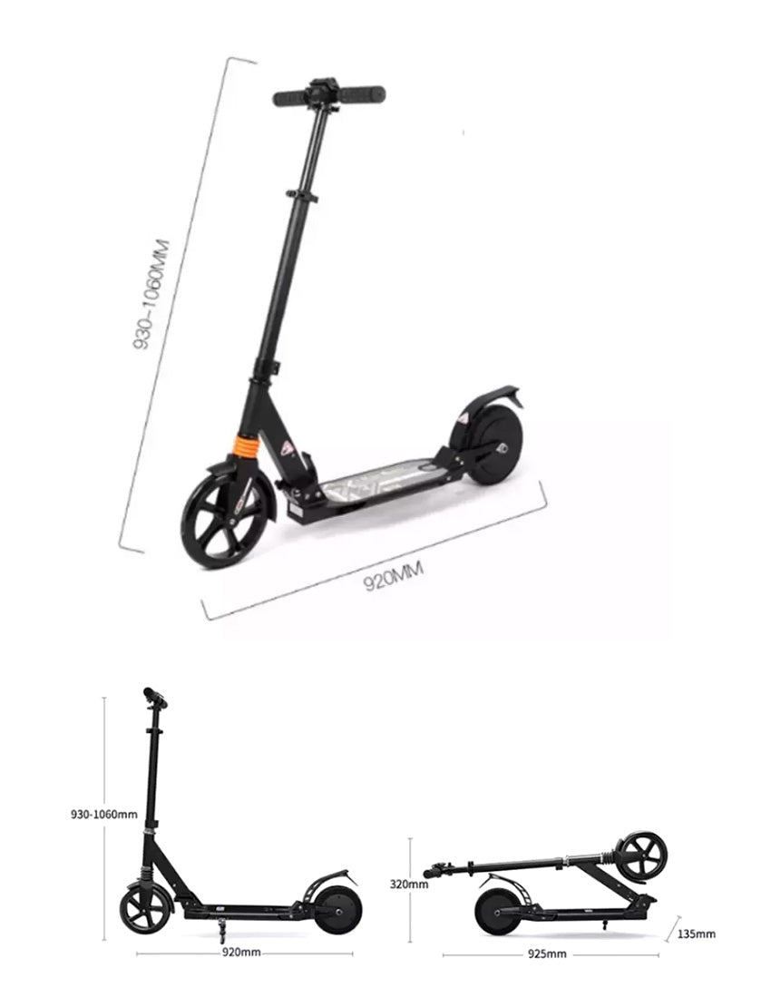 CRONY C2 250W 4AH Children Aluminium Folding Scooter Max Speed 15KM/H Distance 6-10KM Easy Foldable Shock Absorption Front & Rear - Edragonmall.com