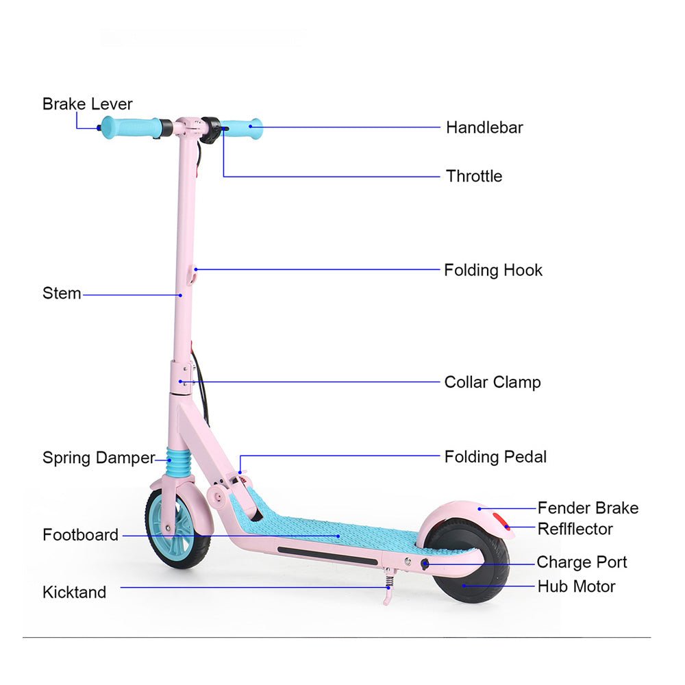 CRONY C4 XM 14KM/H Children Aluminium Folding electric scooter for children/Pink - Edragonmall.com
