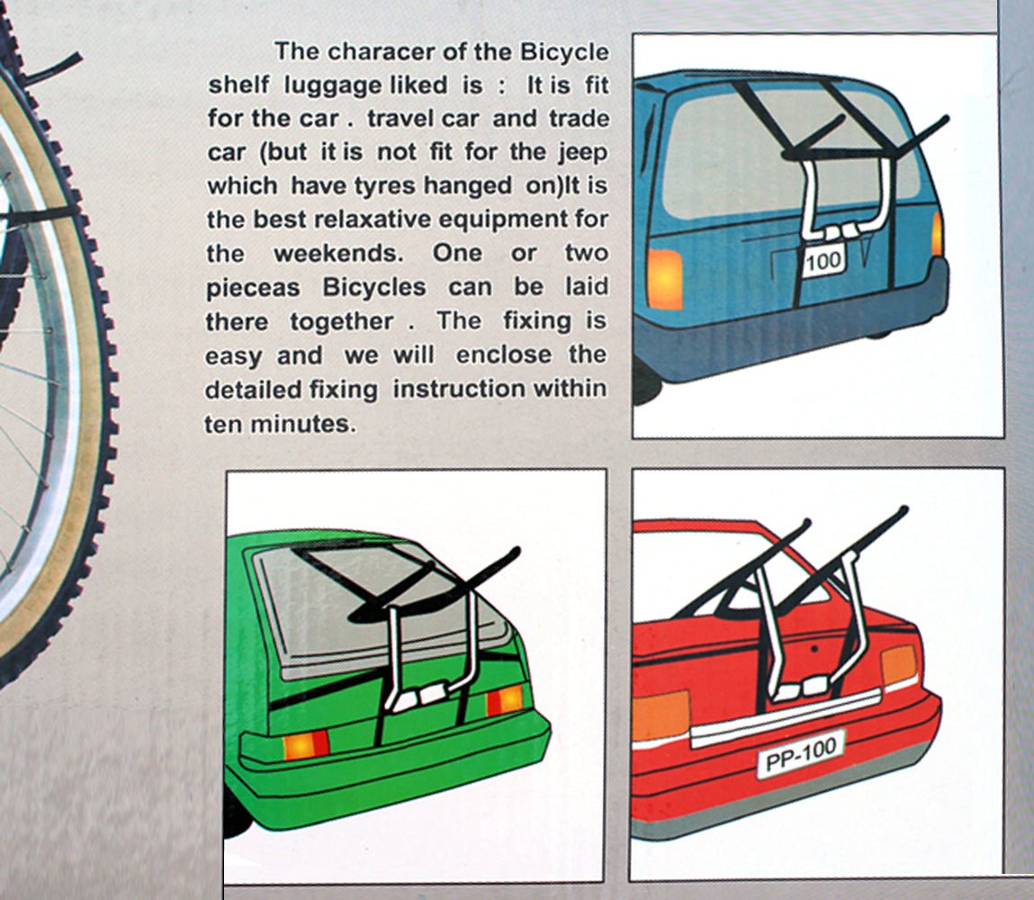 CRONY Car backup bicycle hook Car bike rack, tail bike rack, car rack, bike tail rack - Edragonmall.com