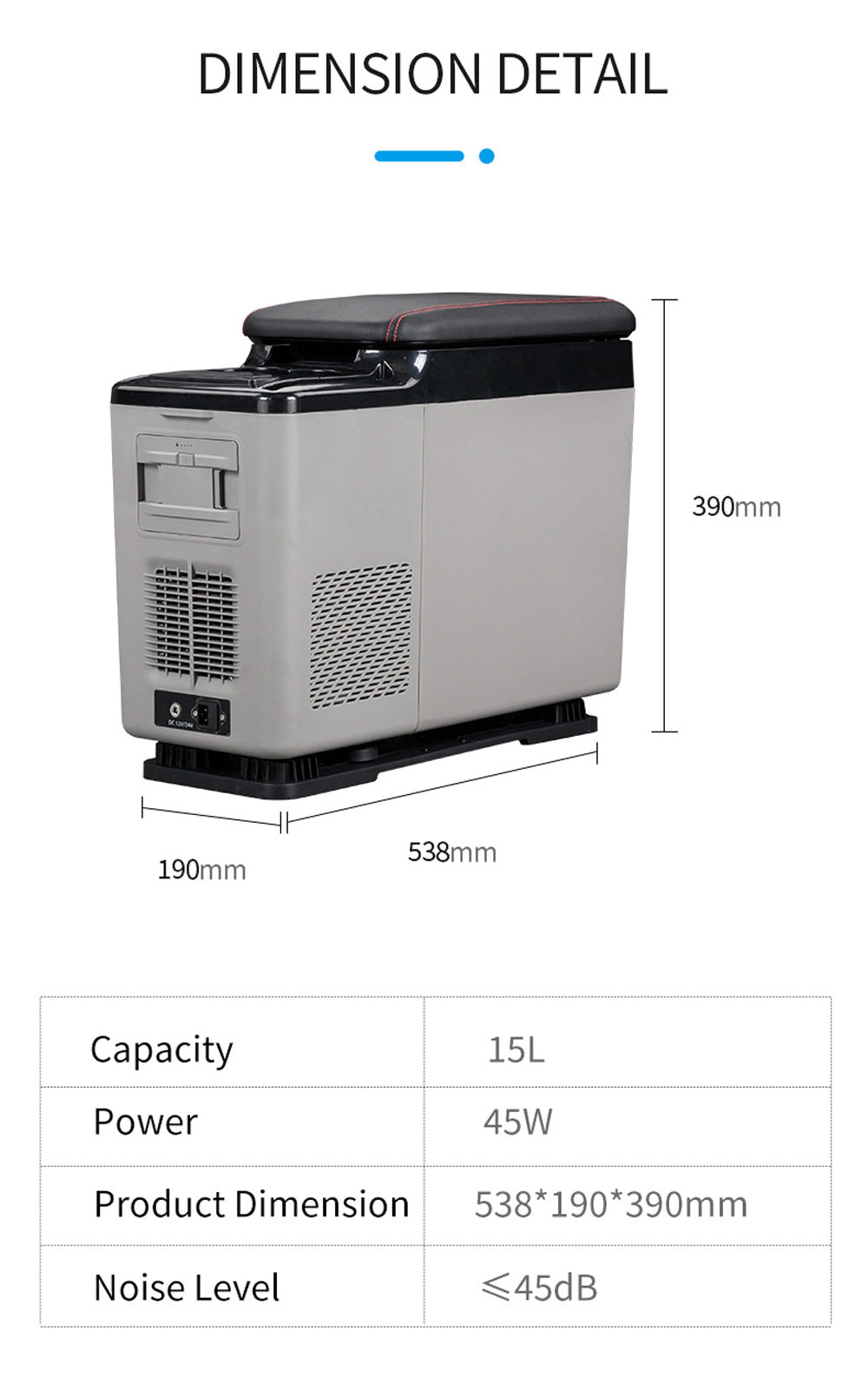 CRONY CF15 15L Vehicle Refrigerator with APP DC 12V for centre armrest in car truck refrigerator with battery - Edragonmall.com